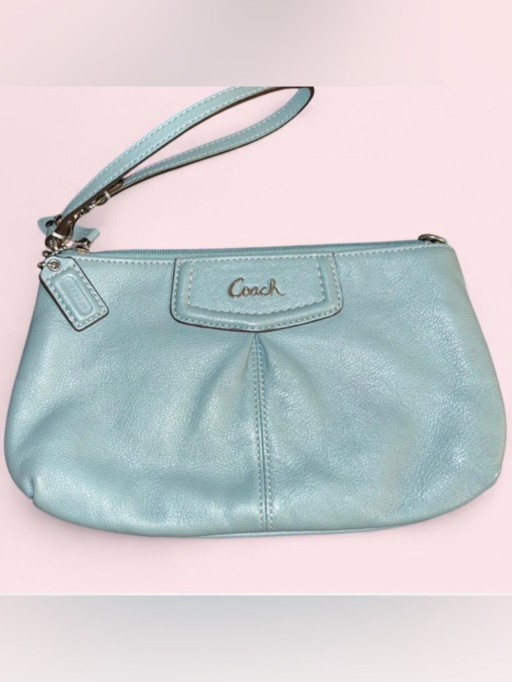 Coach Baby Blue Wristlet Wallet Y2K Mini Bag 💙